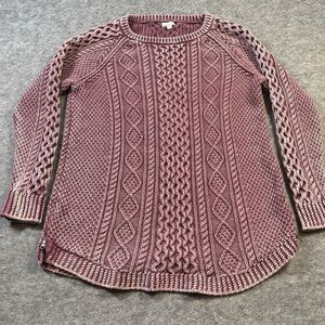 L.L. Bean Women's Cable Knit Sweater - Dusty Rose Size XL